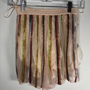 NWT Forte Forte Womens‎ Beaded Sheer-Layered Shorts Multicolor Size 00